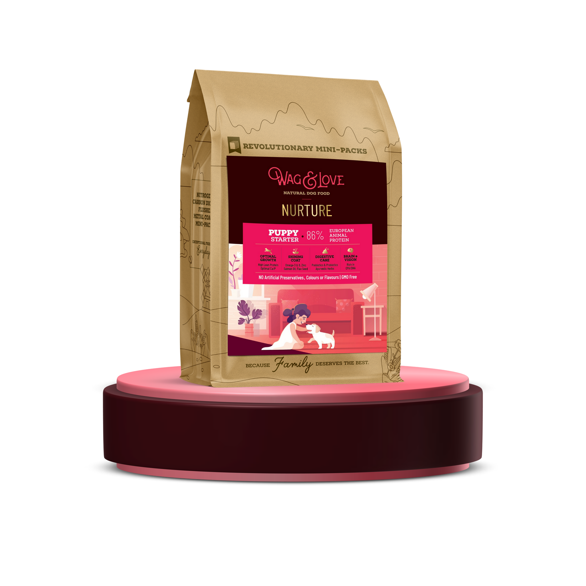 Wag & Love ® Nurture Dry Puppy Food (Starter & Small Breeds)